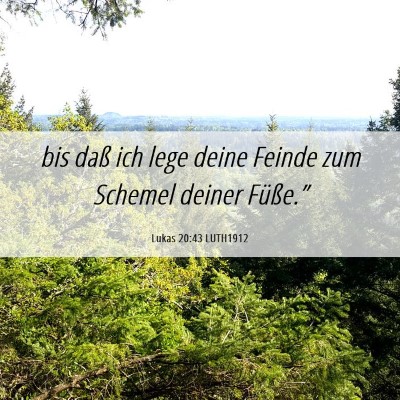Picture 06 - Lukas 20:43 LUTH1912 - bis daß ich lege deine Feinde zum Schemel deiner - Bible Verse Picture