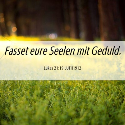 Picture 06 - Lukas 21:19 LUTH1912 - Fasset eure Seelen mit - Bible Verse Picture