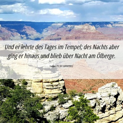 Picture 06 - Lukas 21:37 LUTH1912 - Und er lehrte des Tages im Tempel; des Nachts - Bible Verse Picture