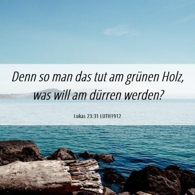 Picture 06 - Lukas 23:31 LUTH1912 - Denn so man das tut am grünen Holz, was will am - Bible Verse Picture