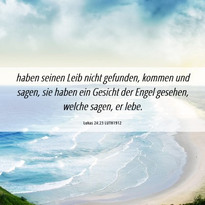 Picture 06 - Lukas 24:23 LUTH1912 - haben seinen Leib nicht gefunden, kommen und - Bible Verse Picture