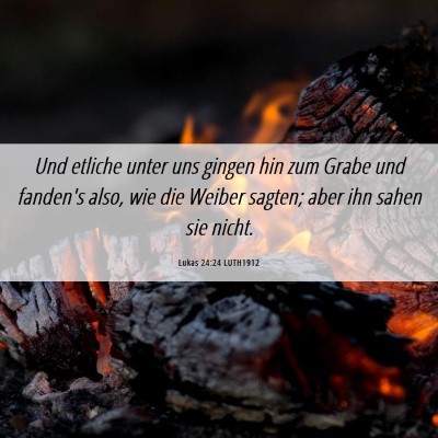 Picture 06 - Lukas 24:24 LUTH1912 - Und etliche unter uns gingen hin zum Grabe und - Bible Verse Picture