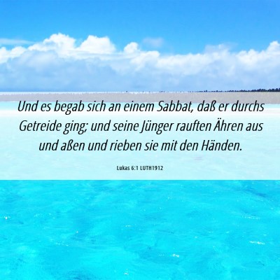 Picture 06 - Lukas 6:1 LUTH1912 - Und es begab sich an einem Sabbat, daß er durchs - Bible Verse Picture