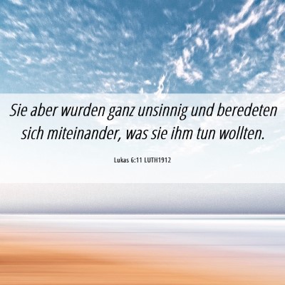 Picture 06 - Lukas 6:11 LUTH1912 - Sie aber wurden ganz unsinnig und beredeten sich - Bible Verse Picture