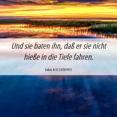 Picture 06 - Lukas 8:31 LUTH1912 - Und sie baten ihn, daß er sie nicht hieße in - Bible Verse Picture
