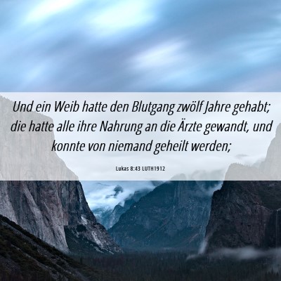 Picture 06 - Lukas 8:43 LUTH1912 - Und ein Weib hatte den Blutgang zwölf Jahre - Bible Verse Picture
