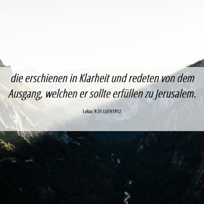 Picture 06 - Lukas 9:31 LUTH1912 - die erschienen in Klarheit und redeten von dem - Bible Verse Picture