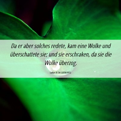 Picture 06 - Lukas 9:34 LUTH1912 - Da er aber solches redete, kam eine Wolke und - Bible Verse Picture
