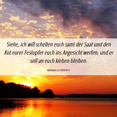 Picture 06 - Maleachi 2:3 LUTH1912 - Siehe, ich will schelten euch samt der Saat und - Bible Verse Picture