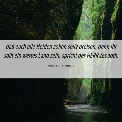 Picture 06 - Maleachi 3:12 LUTH1912 - daß euch alle Heiden sollen selig preisen, denn - Bible Verse Picture