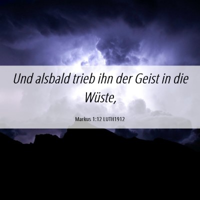 Picture 06 - Markus 1:12 LUTH1912 - Und alsbald trieb ihn der Geist in die - Bible Verse Picture