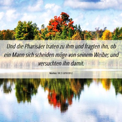 Picture 06 - Markus 10:2 LUTH1912 - Und die Pharisäer traten zu ihm und fragten ihn, - Bible Verse Picture