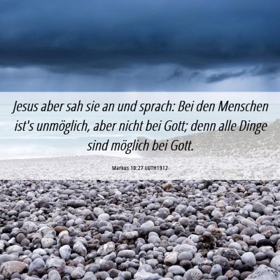 Picture 06 - Markus 10:27 LUTH1912 - Jesus aber sah sie an und sprach: Bei den - Bible Verse Picture