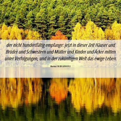 Picture 06 - Markus 10:30 LUTH1912 - der nicht hundertfältig empfange: jetzt in - Bible Verse Picture