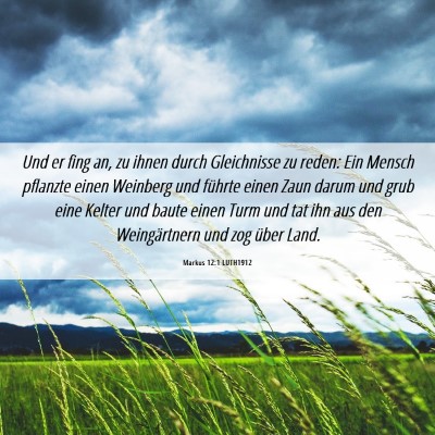Picture 06 - Markus 12:1 LUTH1912 - Und er fing an, zu ihnen durch Gleichnisse zu - Bible Verse Picture