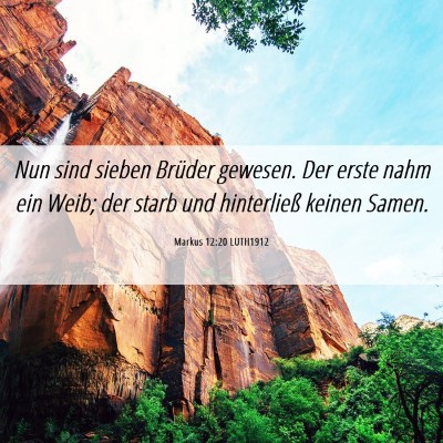 Picture 06 - Markus 12:20 LUTH1912 - Nun sind sieben Brüder gewesen. Der erste nahm - Bible Verse Picture