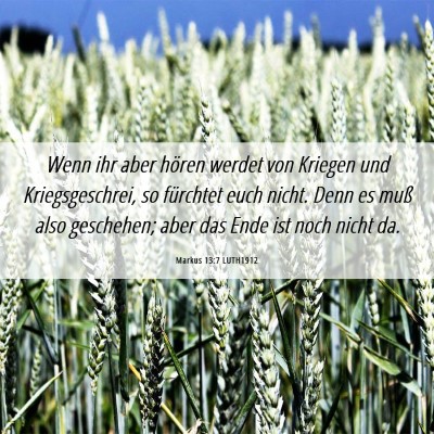 Picture 06 - Markus 13:7 LUTH1912 - Wenn ihr aber hören werdet von Kriegen und - Bible Verse Picture