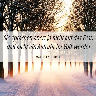 Picture 06 - Markus 14:2 LUTH1912 - Sie sprachen aber: Ja nicht auf das Fest, daß - Bible Verse Picture