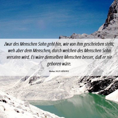 Picture 06 - Markus 14:21 LUTH1912 - Zwar des Menschen Sohn geht hin, wie von ihm - Bible Verse Picture