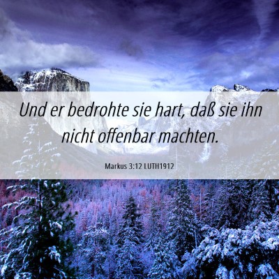 Picture 06 - Markus 3:12 LUTH1912 - Und er bedrohte sie hart, daß sie ihn nicht - Bible Verse Picture