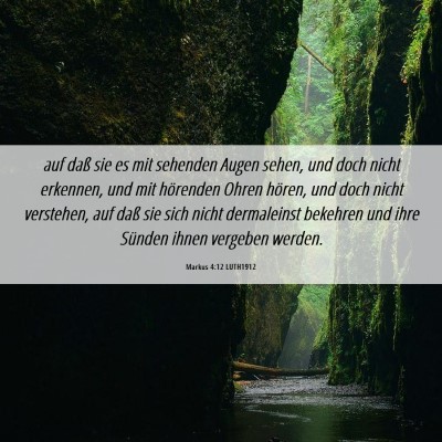 Picture 06 - Markus 4:12 LUTH1912 - auf daß sie es mit sehenden Augen sehen, und - Bible Verse Picture