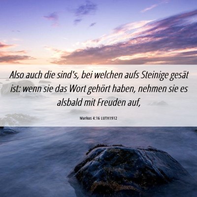 Picture 06 - Markus 4:16 LUTH1912 - Also auch die sind's, bei welchen aufs Steinige - Bible Verse Picture