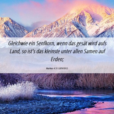 Picture 06 - Markus 4:31 LUTH1912 - Gleichwie ein Senfkorn, wenn das gesät wird aufs - Bible Verse Picture