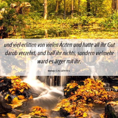 Picture 06 - Markus 5:26 LUTH1912 - und viel erlitten von vielen Ärzten und hatte - Bible Verse Picture