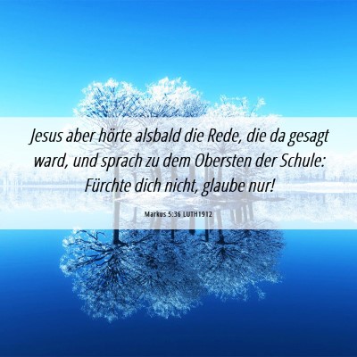 Picture 06 - Markus 5:36 LUTH1912 - Jesus aber hörte alsbald die Rede, die da gesagt - Bible Verse Picture