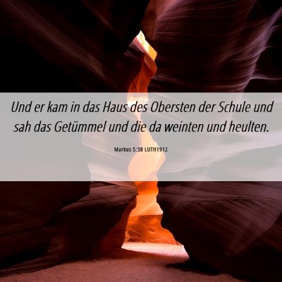 Picture 06 - Markus 5:38 LUTH1912 - Und er kam in das Haus des Obersten der Schule - Bible Verse Picture