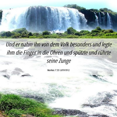 Picture 06 - Markus 7:33 LUTH1912 - Und er nahm ihn von dem Volk besonders und legte - Bible Verse Picture
