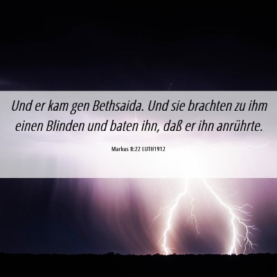 Picture 06 - Markus 8:22 LUTH1912 - Und er kam gen Bethsaida. Und sie brachten zu ihm - Bible Verse Picture
