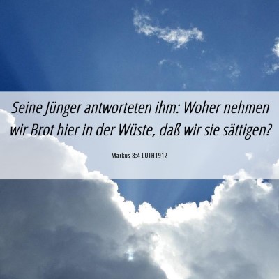 Picture 06 - Markus 8:4 LUTH1912 - Seine Jünger antworteten ihm: Woher nehmen wir - Bible Verse Picture