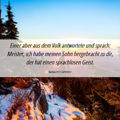 Picture 06 - Markus 9:17 LUTH1912 - Einer aber aus dem Volk antwortete und sprach: - Bible Verse Picture