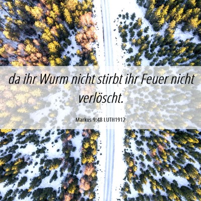 Picture 06 - Markus 9:48 LUTH1912 - da ihr Wurm nicht stirbt ihr Feuer nicht - Bible Verse Picture