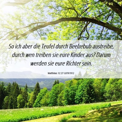 Picture 06 - Matthäus 12:27 LUTH1912 - So ich aber die Teufel durch Beelzebub austreibe, - Bible Verse Picture