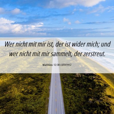 Picture 06 - Matthäus 12:30 LUTH1912 - Wer nicht mit mir ist, der ist wider mich; und - Bible Verse Picture