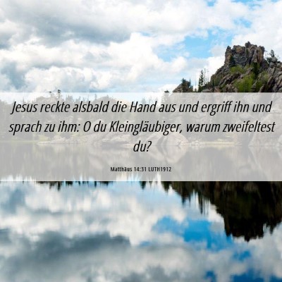 Picture 06 - Matthäus 14:31 LUTH1912 - Jesus reckte alsbald die Hand aus und ergriff ihn - Bible Verse Picture