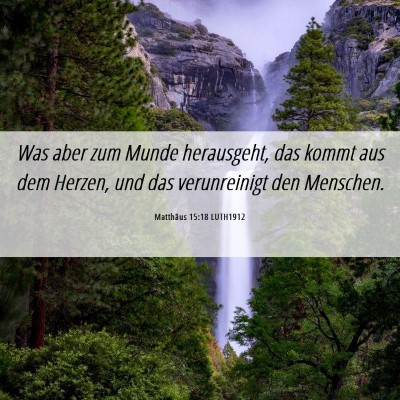 Picture 06 - Matthäus 15:18 LUTH1912 - Was aber zum Munde herausgeht, das kommt aus dem - Bible Verse Picture