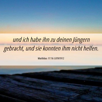 Picture 06 - Matthäus 17:16 LUTH1912 - und ich habe ihn zu deinen Jüngern gebracht, und - Bible Verse Picture