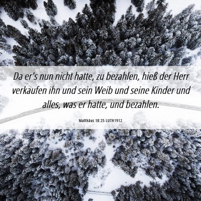 Picture 06 - Matthäus 18:25 LUTH1912 - Da er's nun nicht hatte, zu bezahlen, hieß der - Bible Verse Picture