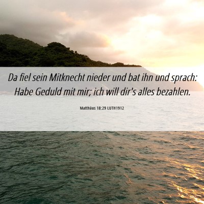 Picture 06 - Matthäus 18:29 LUTH1912 - Da fiel sein Mitknecht nieder und bat ihn und - Bible Verse Picture