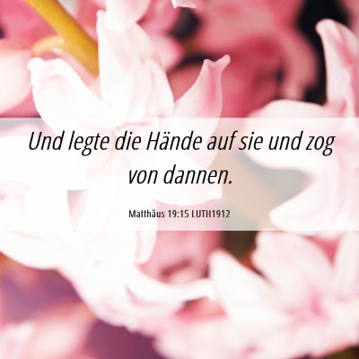 Picture 06 - Matthäus 19:15 LUTH1912 - Und legte die Hände auf sie und zog von - Bible Verse Picture