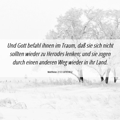 Picture 06 - Matthäus 2:12 LUTH1912 - Und Gott befahl ihnen im Traum, daß sie sich - Bible Verse Picture