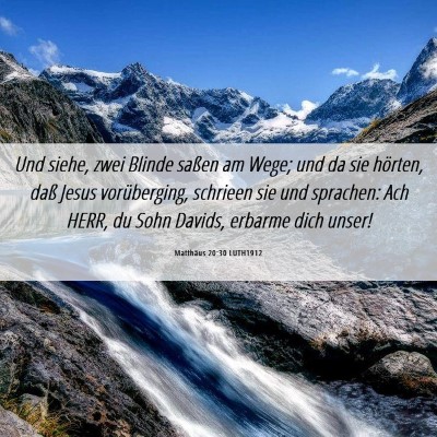 Picture 06 - Matthäus 20:30 LUTH1912 - Und siehe, zwei Blinde saßen am Wege; und da sie - Bible Verse Picture