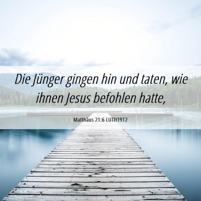 Picture 06 - Matthäus 21:6 LUTH1912 - Die Jünger gingen hin und taten, wie ihnen Jesus - Bible Verse Picture