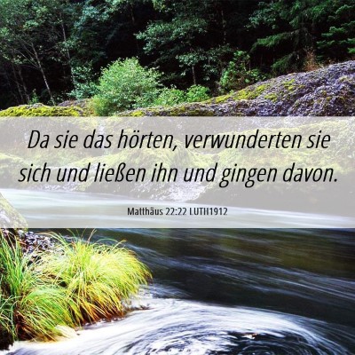 Picture 06 - Matthäus 22:22 LUTH1912 - Da sie das hörten, verwunderten sie sich und - Bible Verse Picture