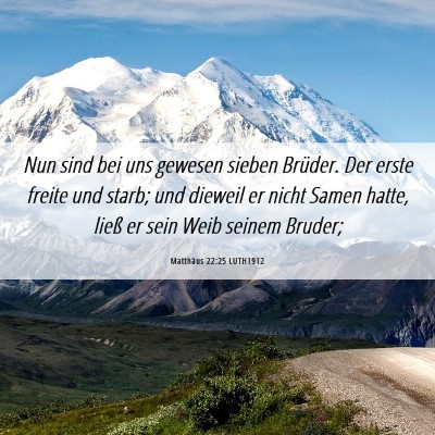 Picture 06 - Matthäus 22:25 LUTH1912 - Nun sind bei uns gewesen sieben Brüder. Der - Bible Verse Picture