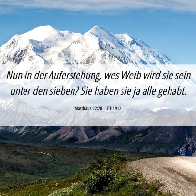 Picture 06 - Matthäus 22:28 LUTH1912 - Nun in der Auferstehung, wes Weib wird sie sein - Bible Verse Picture
