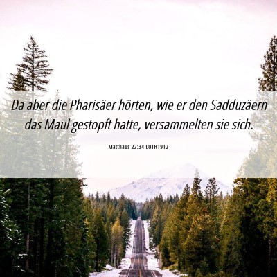 Picture 06 - Matthäus 22:34 LUTH1912 - Da aber die Pharisäer hörten, wie er den - Bible Verse Picture